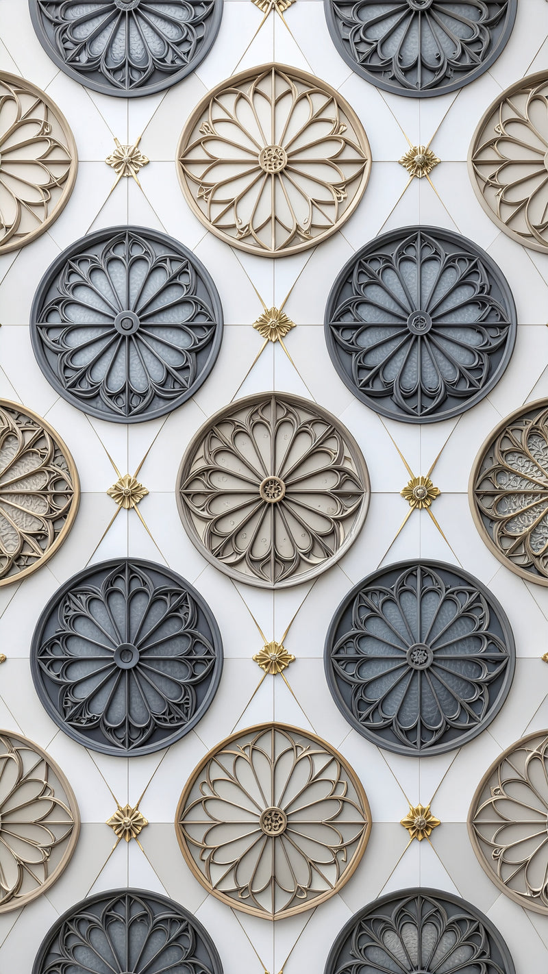 Neo-Gothic Geometric Wallpaper