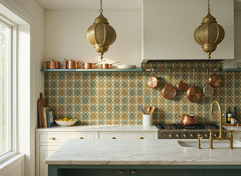 Artisanal Zellige Revival Wallpaper – Fes Palette