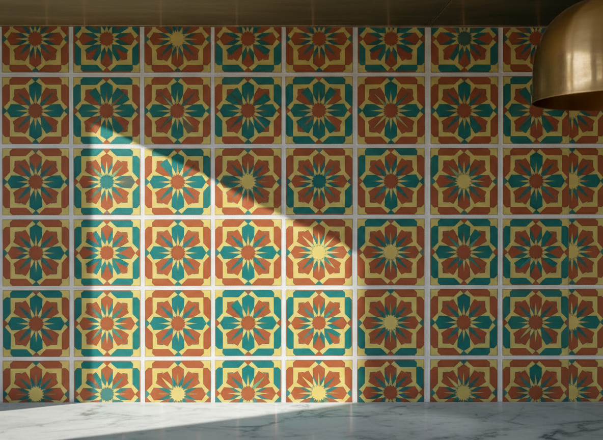 Artisanal Zellige Revival Wallpaper – Fes Palette
