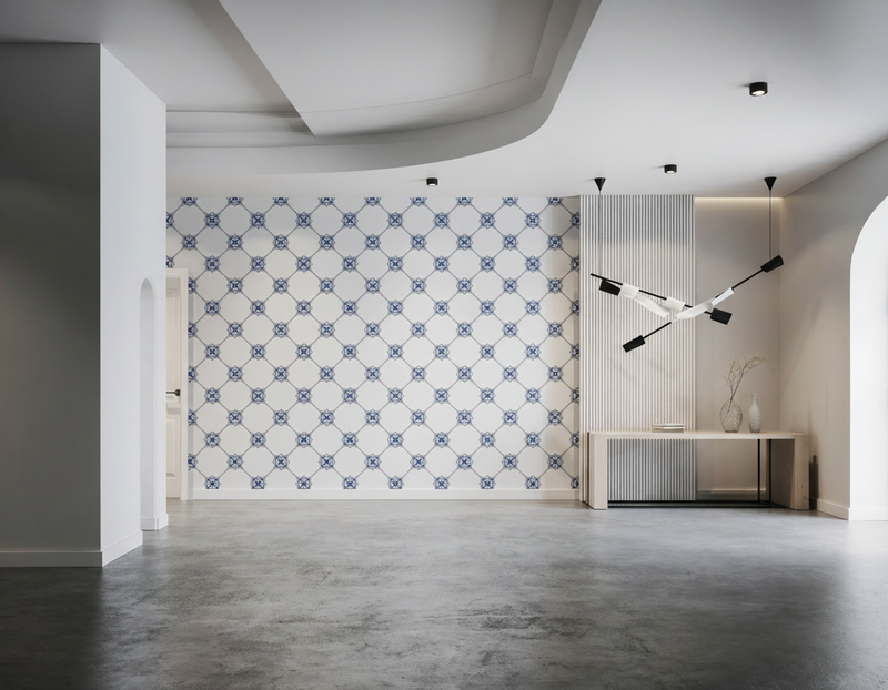 Optical Moire Ikat Wallpaper