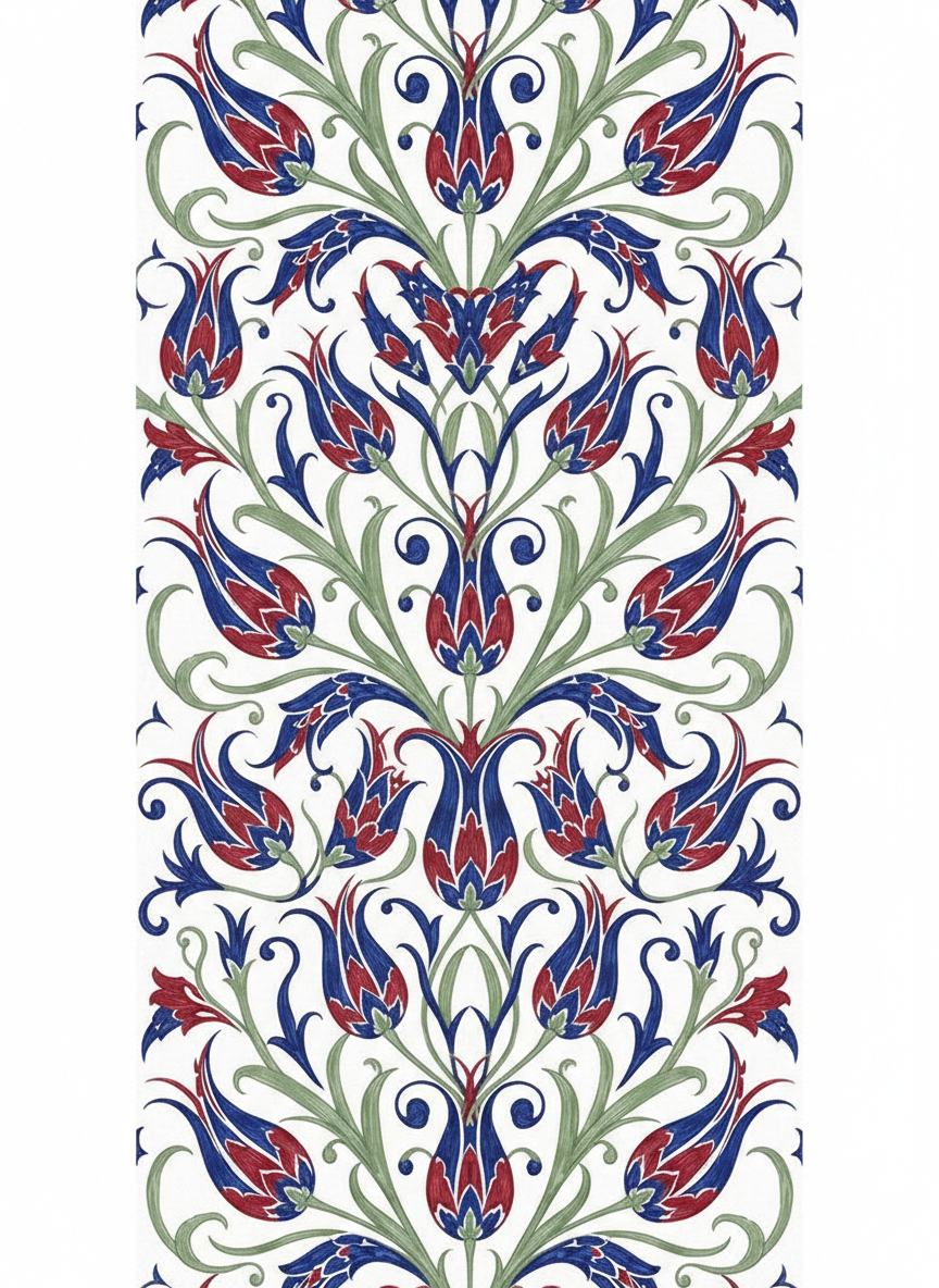Ottoman Tulip Cascade Wallpaper - Storyteller's Garden Collection