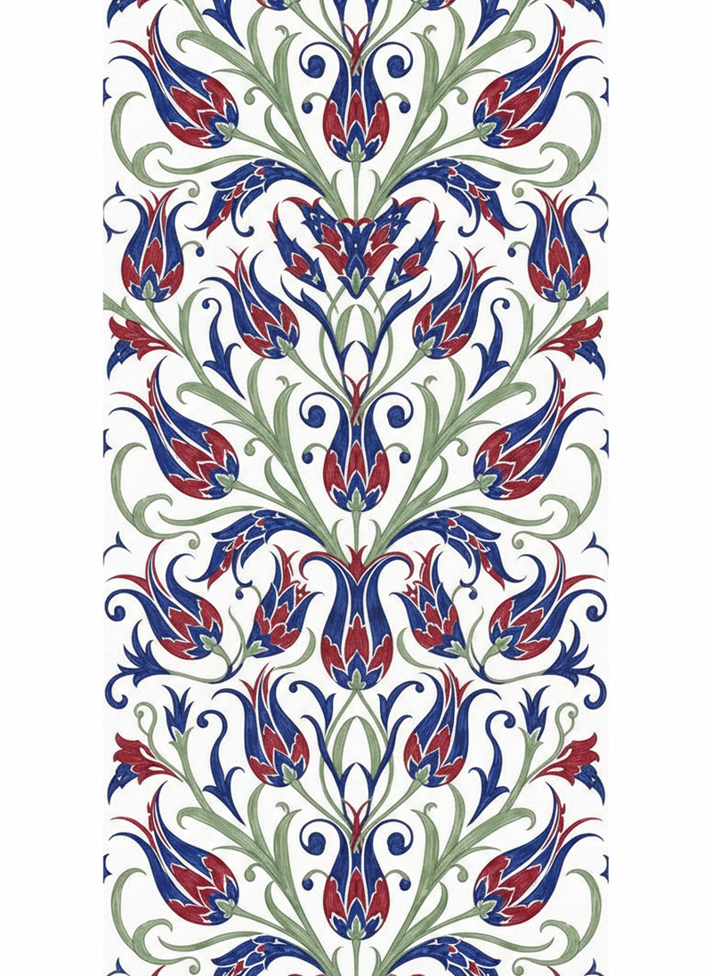 Ottoman Tulip Cascade Wallpaper - Storyteller's Garden Collection